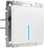 Выключатель сенсорный с подсветкой по Wi-Fi без рамки Werkel 2-кл. белый глянцевый картинка